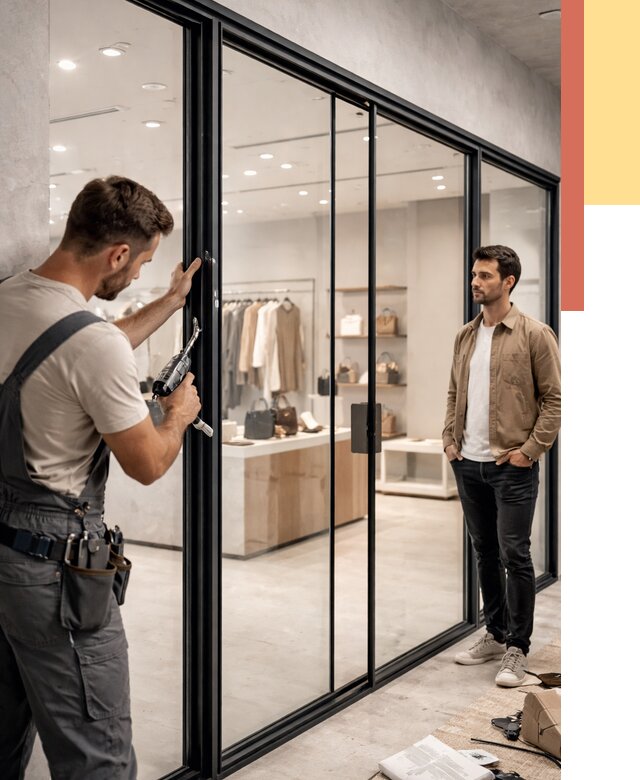 Стеклянные перегородки для магазинов в Анапе от 8515 руб. под ключ | ОТДЕЛОЧНИК-Нпа