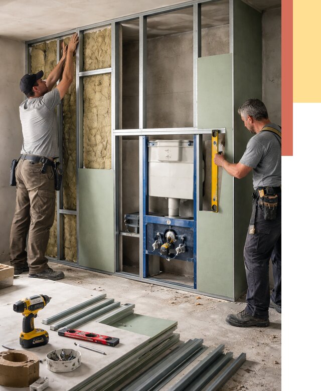 Установка сантехнических перегородок в Анапе от 8826 руб. | ОТДЕЛОЧНИК-Нпа