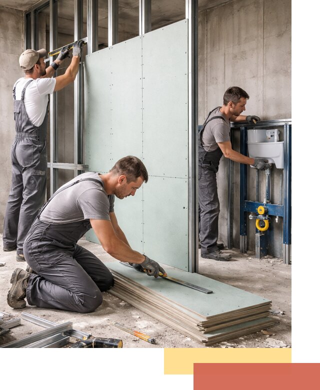 Монтаж и ремонт сантехнических перегородок в Анапе