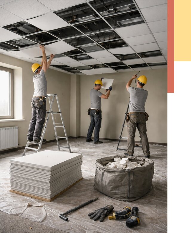 Демонтаж потолка Армстронг в Анапе от 4673 руб. быстро и недорого | ОТДЕЛОЧНИК-Нпа