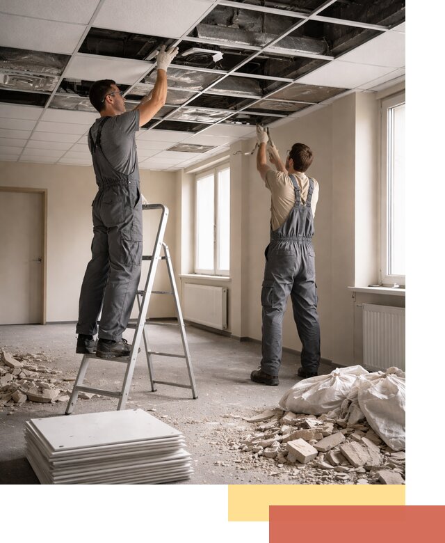 Демонтаж потолков Армстронг профессионально в Анапе