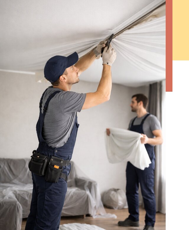 Демонтаж натяжного потолка в Анапе от 4673 руб. — снятие и разбор под ключ | ОТДЕЛОЧНИК-Нпа