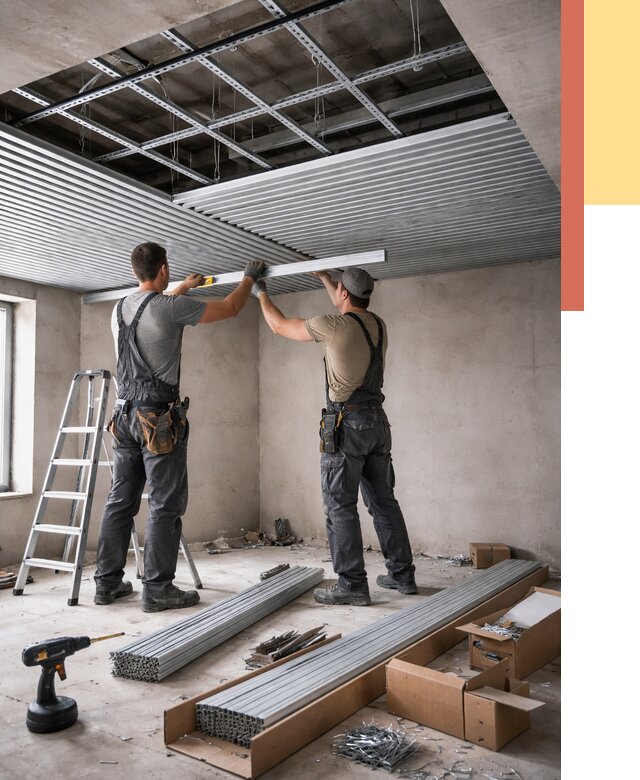 Монтаж реечного потолка в Анапе от 4673 руб. под ключ | ОТДЕЛОЧНИК-Нпа