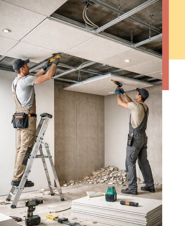 Монтаж акустического потолка в Анапе от 6750 руб/м2 — быстро и недорого | ОТДЕЛОЧНИК-Нпа