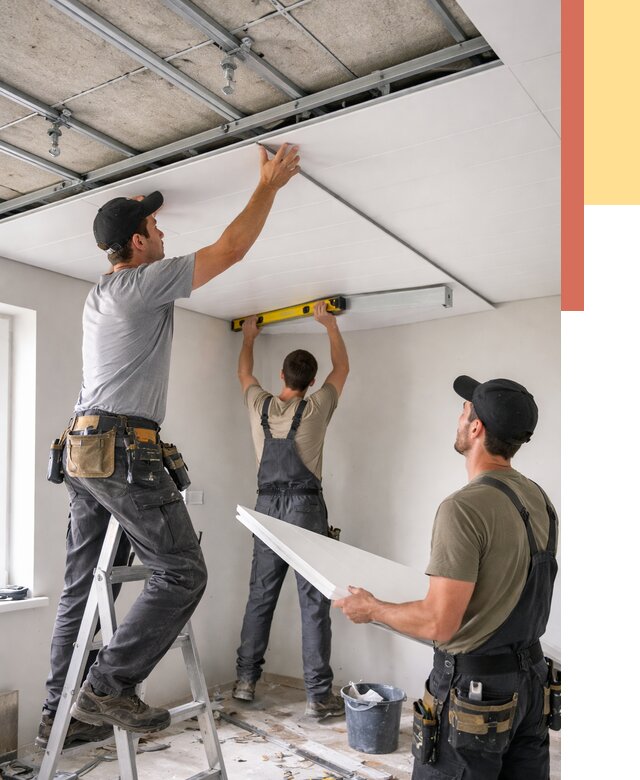 Монтаж потолка из ПВХ панелей в Анапе от 3634 руб./м2 — быстро и недорого | ОТДЕЛОЧНИК-Нпа