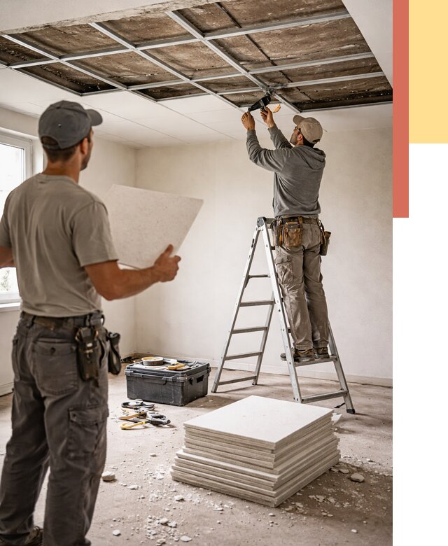 Замена плит подвесного потолка в Анапе от 1817 руб. быстро и недорого | ОТДЕЛОЧНИК-Нпа