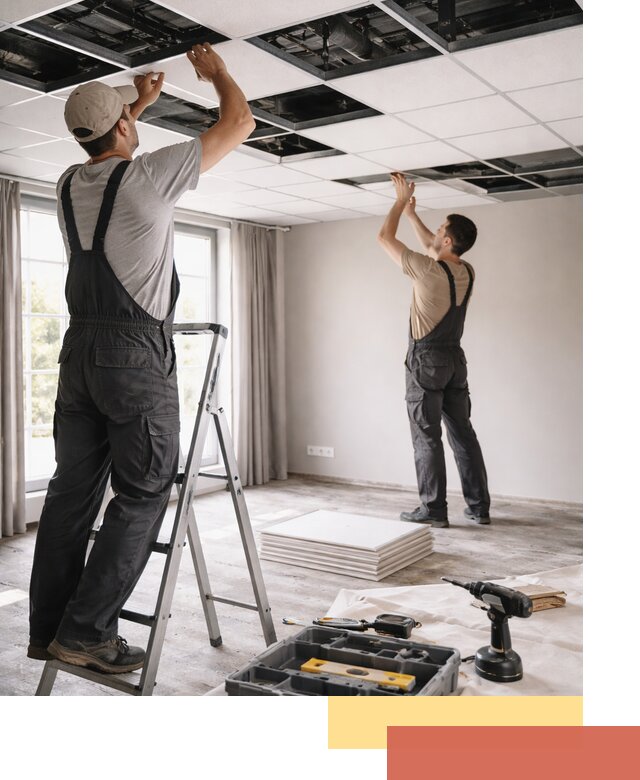 Замена плит подвесного потолка в Анапе быстро и качественно