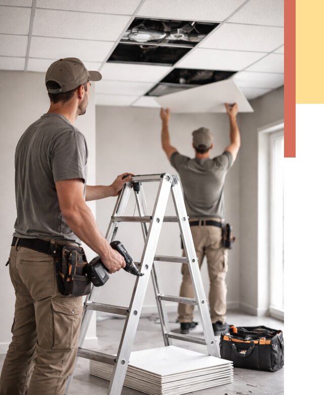 Обслуживание подвесного потолка в Анапе от 3634 руб. — быстро и недорого | ОТДЕЛОЧНИК-Нпа