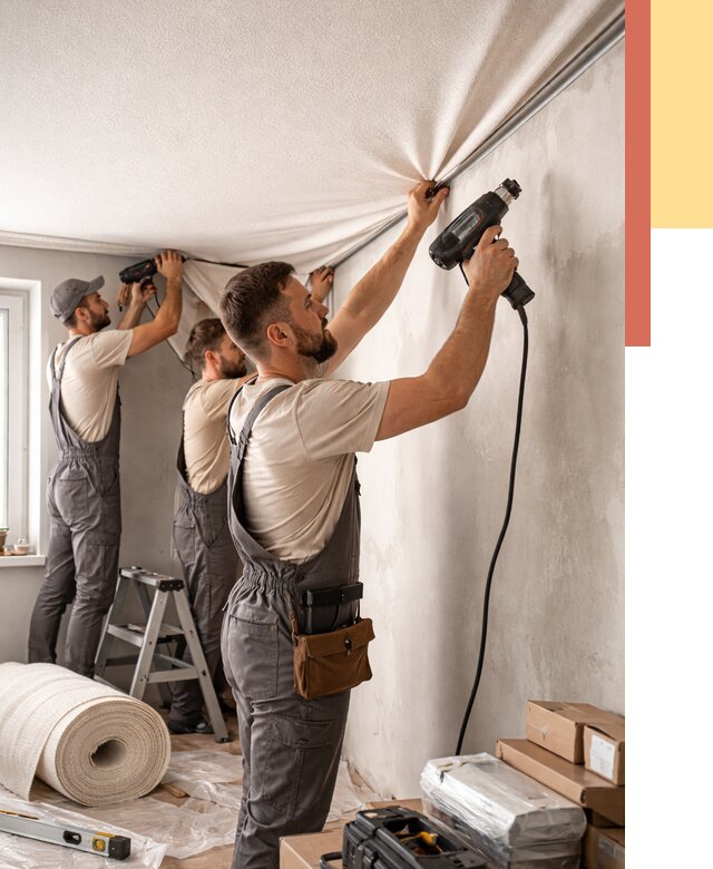 Монтаж фактурного натяжного потолка в Анапе от 779 руб. — ОТДЕЛОЧНИК-Нпа