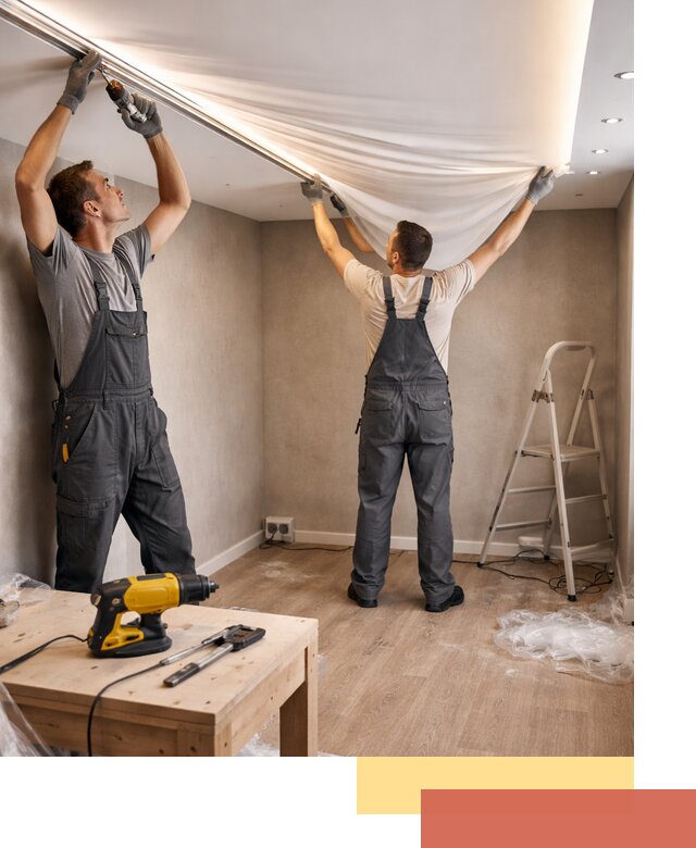 Монтаж натяжного потолка с подсветкой в Анапе цена и сроки