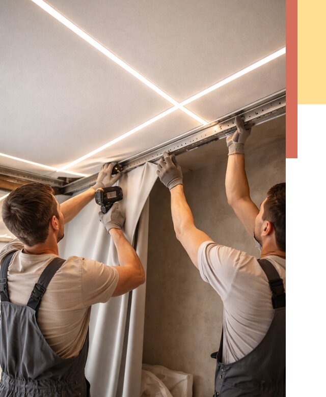 Монтаж натяжного потолка со световыми линиями в Анапе от 1246 руб. | ОТДЕЛОЧНИК-Нпа