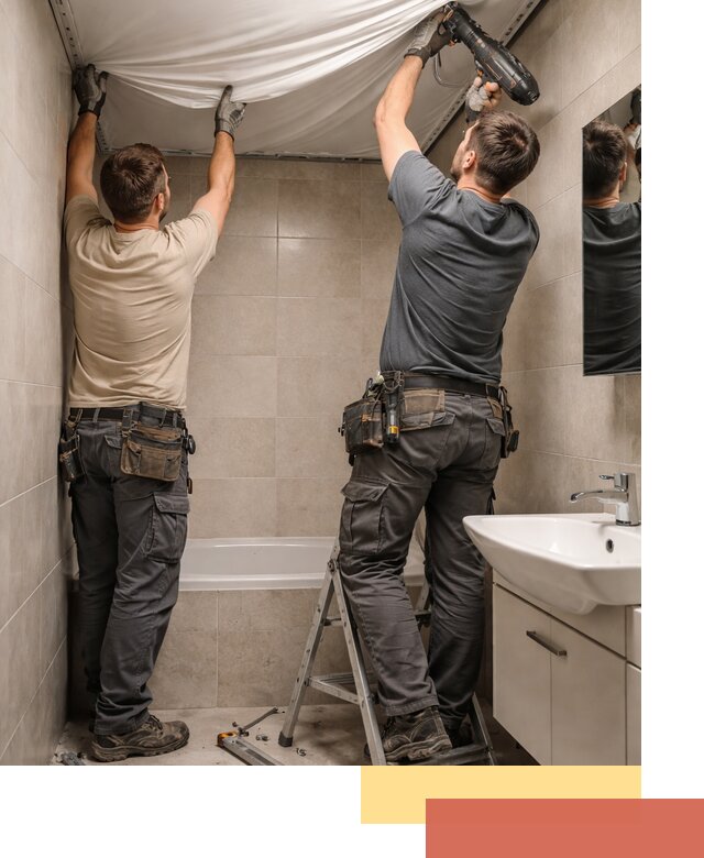 Монтаж натяжного потолка в ванной в Анапе быстро и качественно