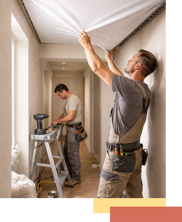 Монтаж натяжного потолка в прихожей в Анапе