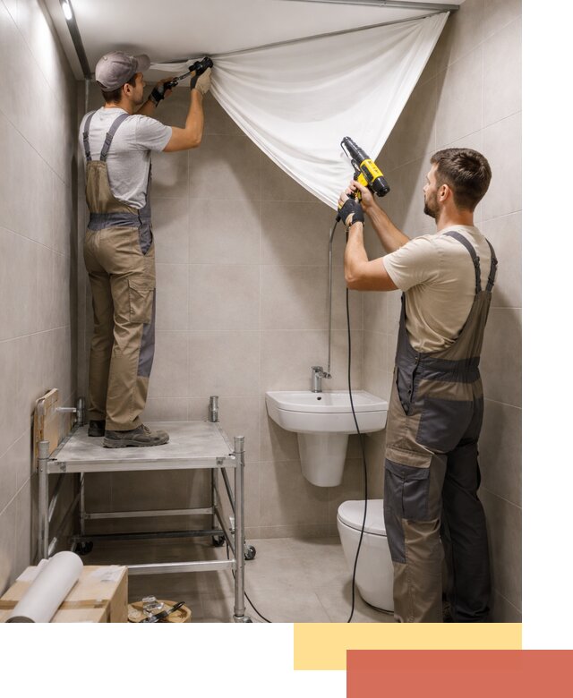 Монтаж натяжного потолка в санузле в Анапе