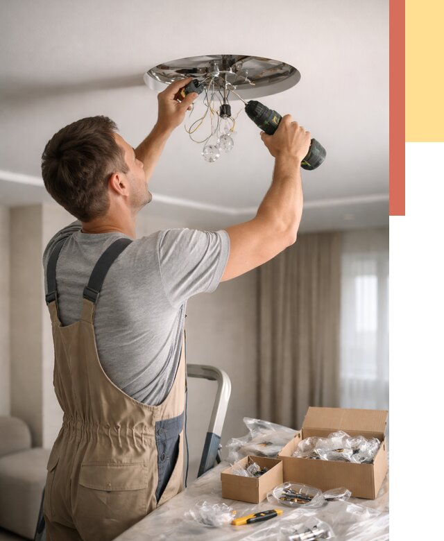 Установка люстры в натяжной потолок в Анапе от 1246 руб. | Быстро и недорого — ОТДЕЛОЧНИК-Нпа