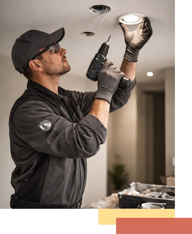 Установка точечных светильников в натяжной потолок в Анапе