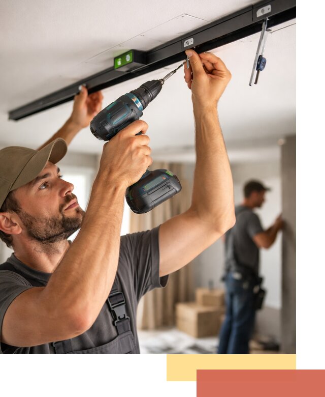 Установка трековых светильников в натяжной потолок в Анапе