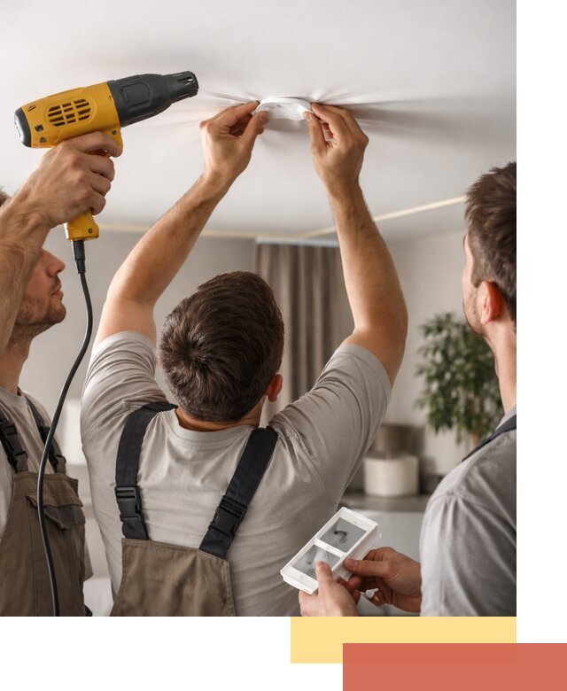 Ремонт прокола полотна натяжного потолка в Анапе