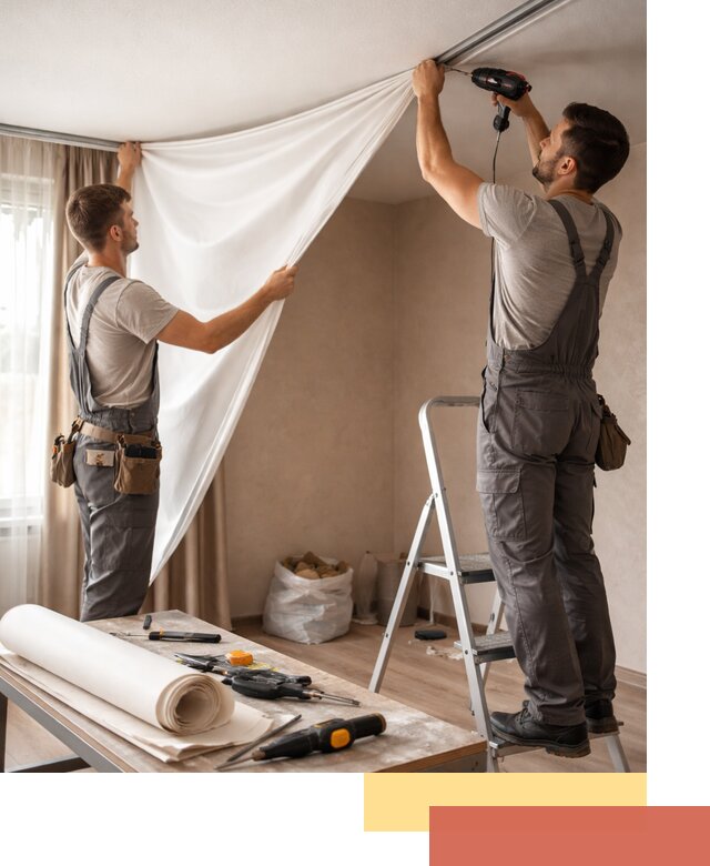 Замена полотна натяжного потолка в Анапе быстро и качественно