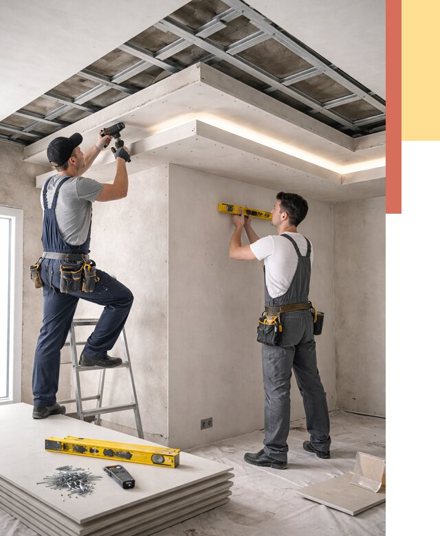 Двухуровневый потолок из гипсокартона в Анапе от 1506 руб. под ключ | ОТДЕЛОЧНИК-Нпа