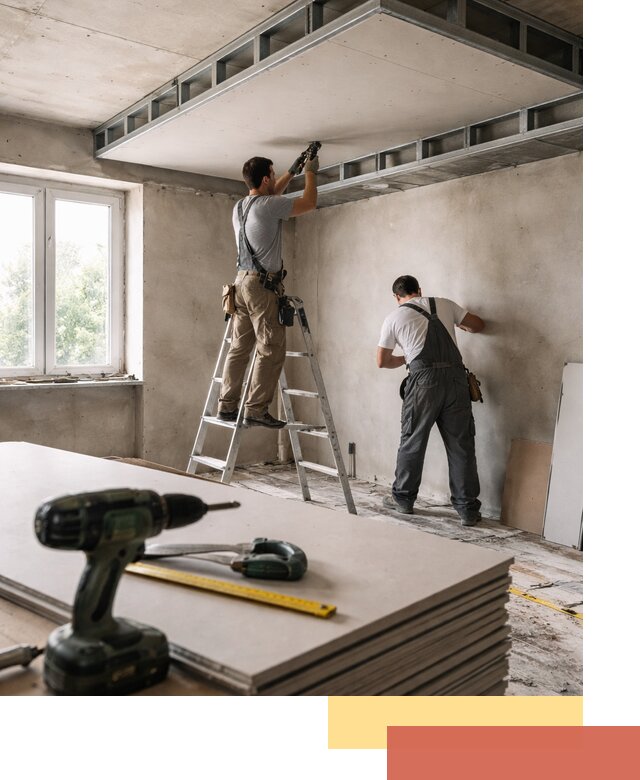 Двухуровневый потолок из гипсокартона в Анапе