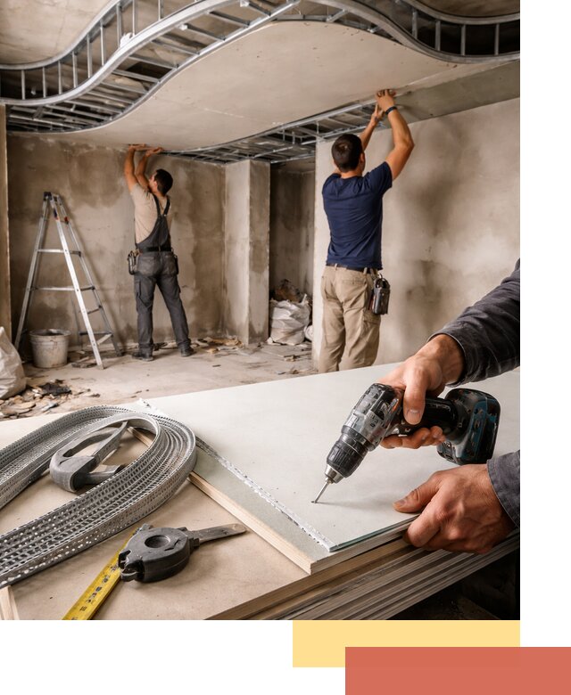 Криволинейный потолок из гипсокартона в Анапе — монтаж и отделка