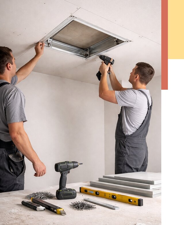 Установка люка в потолок ГКЛ в Анапе от 2596 руб. под ключ | ОТДЕЛОЧНИК-Нпа