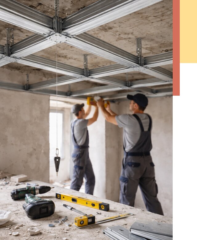 Монтаж каркаса потолка из профиля в Анапе от 4673 руб. — услуги ОТДЕЛОЧНИК-Нпа