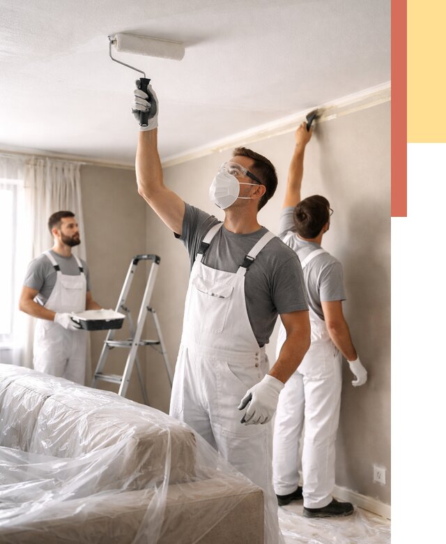 Покраска потолка водоэмельсионной краской в Анапе от 2284 руб/м² — услуги под ключ | ОТДЕЛОЧНИК-Нпа