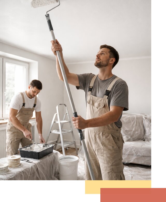 Покраска потолка водоэмульсионной краской в Анапе