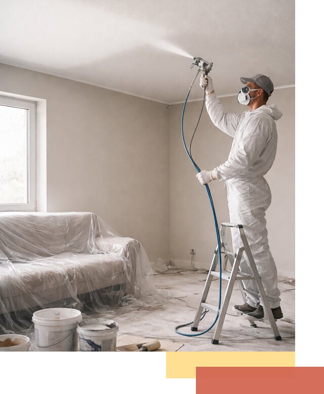 Покраска потолка краскопультом в Анапе быстро и качественно