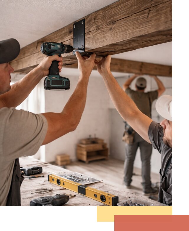 Монтаж декоративных потолочных балок в Анапе