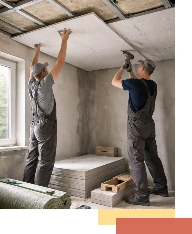 Шумоизоляция потолка панелями ЗИПС в Анапе